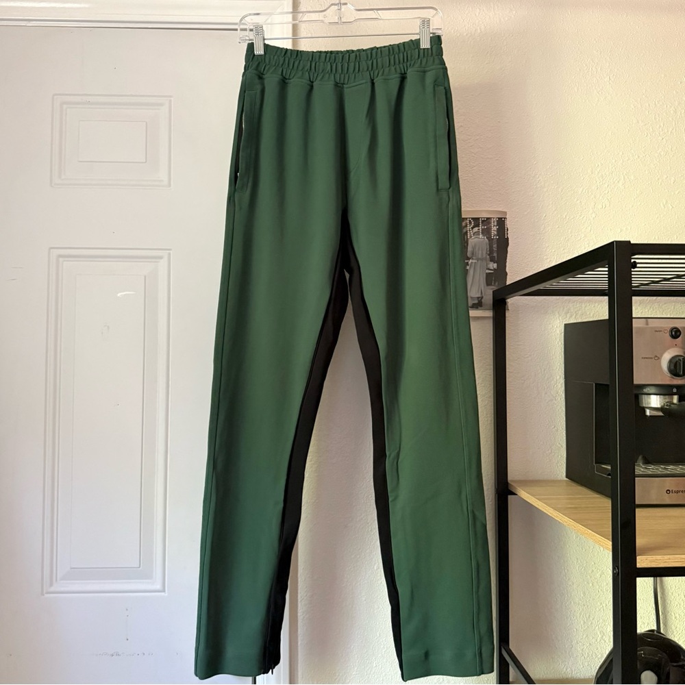 REPRESENT green black‎ stripe contrast elastic waist slim leg pants